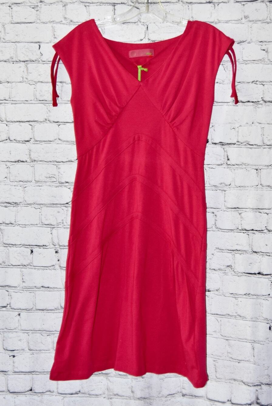 Skunkfunk Arantza Stretch Sustainability Organic Cotton Red Dress Size 1 NWT